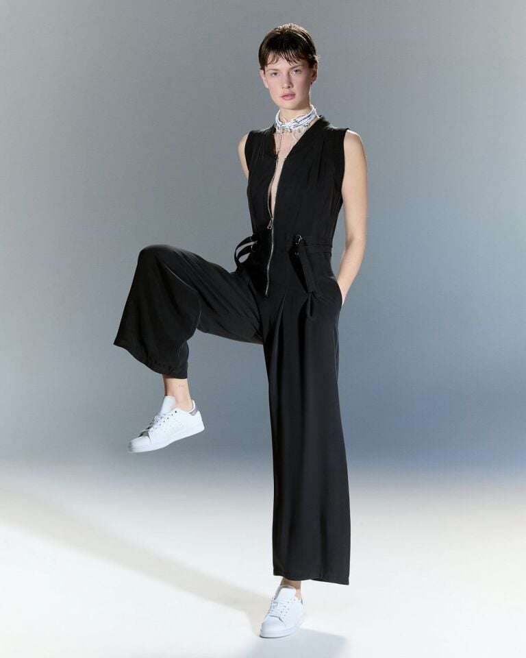 Lamante Manifest Siyah Fermuarlı Tulum