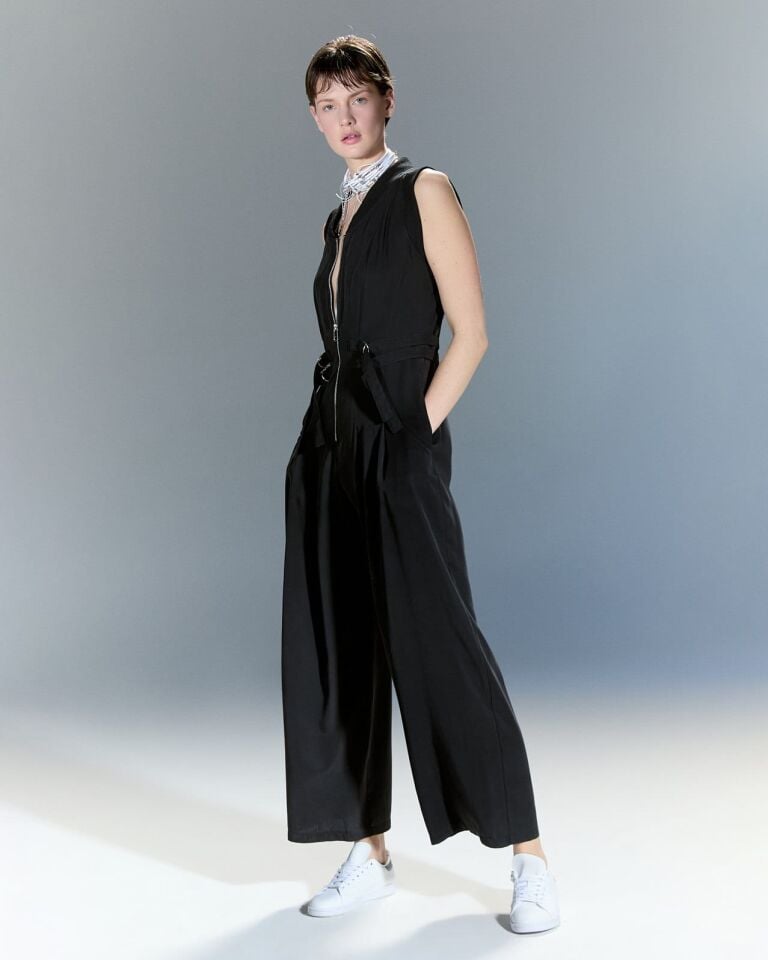 Lamante Manifest Siyah Fermuarlı Tulum