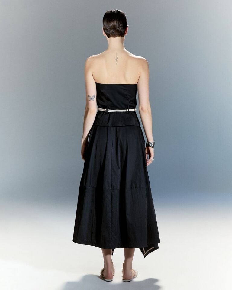 Siyah Manifesto Straplez Bluz